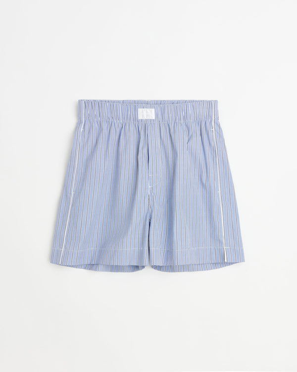 Sugar shorts | Fine blue stripe Poplin